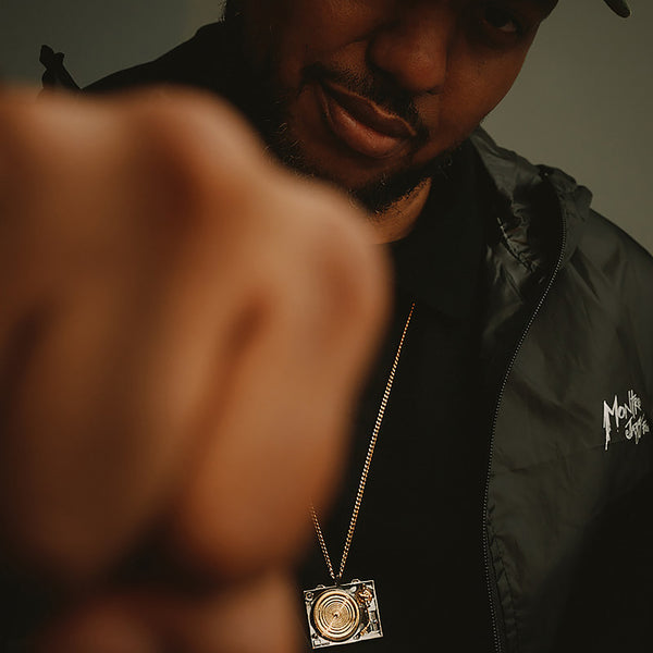 Lux Turntable Pendant With Necklace Chain (Black Rhodium Edition)